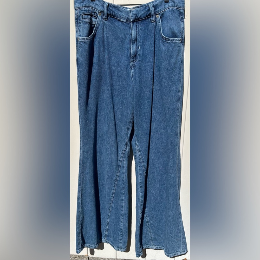 FREE PEOPLE We The Free Sheridan Baggy Flare Wide Leg High Rise Jeans Size 28x32 - Picture 3 of 9